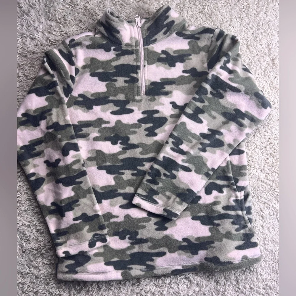 GIRLS CHILDREN’S PLACE CAMO FLEECE PULLOVER GUC SIZE L 10/12